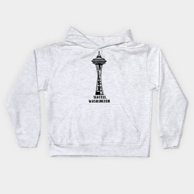 Seattle, Washington's Space Needle Kids Hoodie by gorff